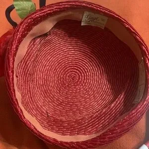 Vintage Gage Brothers & Co. Red Wicker Blue trim w/ flower Gage Brothers | Accessories | Vintage Gage Brothers Co Red  main image 2